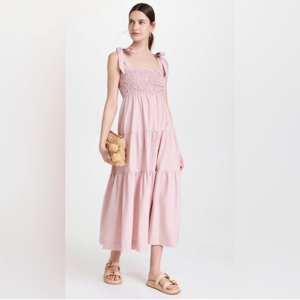 En Saison Matisse Midi Dress In Blush Pink‎ Milkmaid Dress Size S